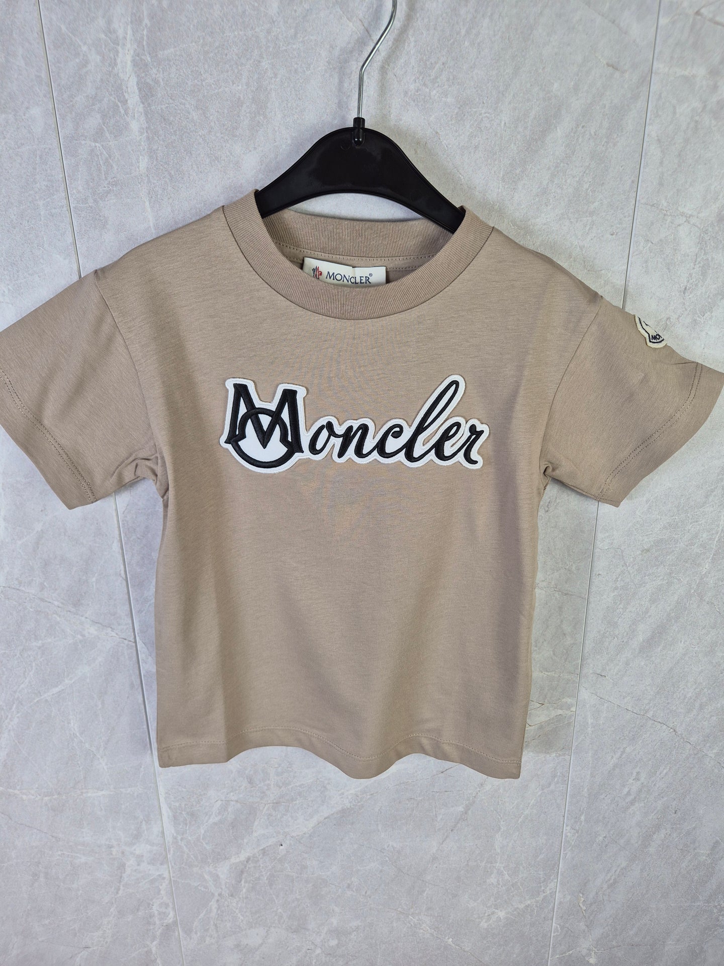 KIDS T-SHIRT MONCLER BEIGE BORDUUR