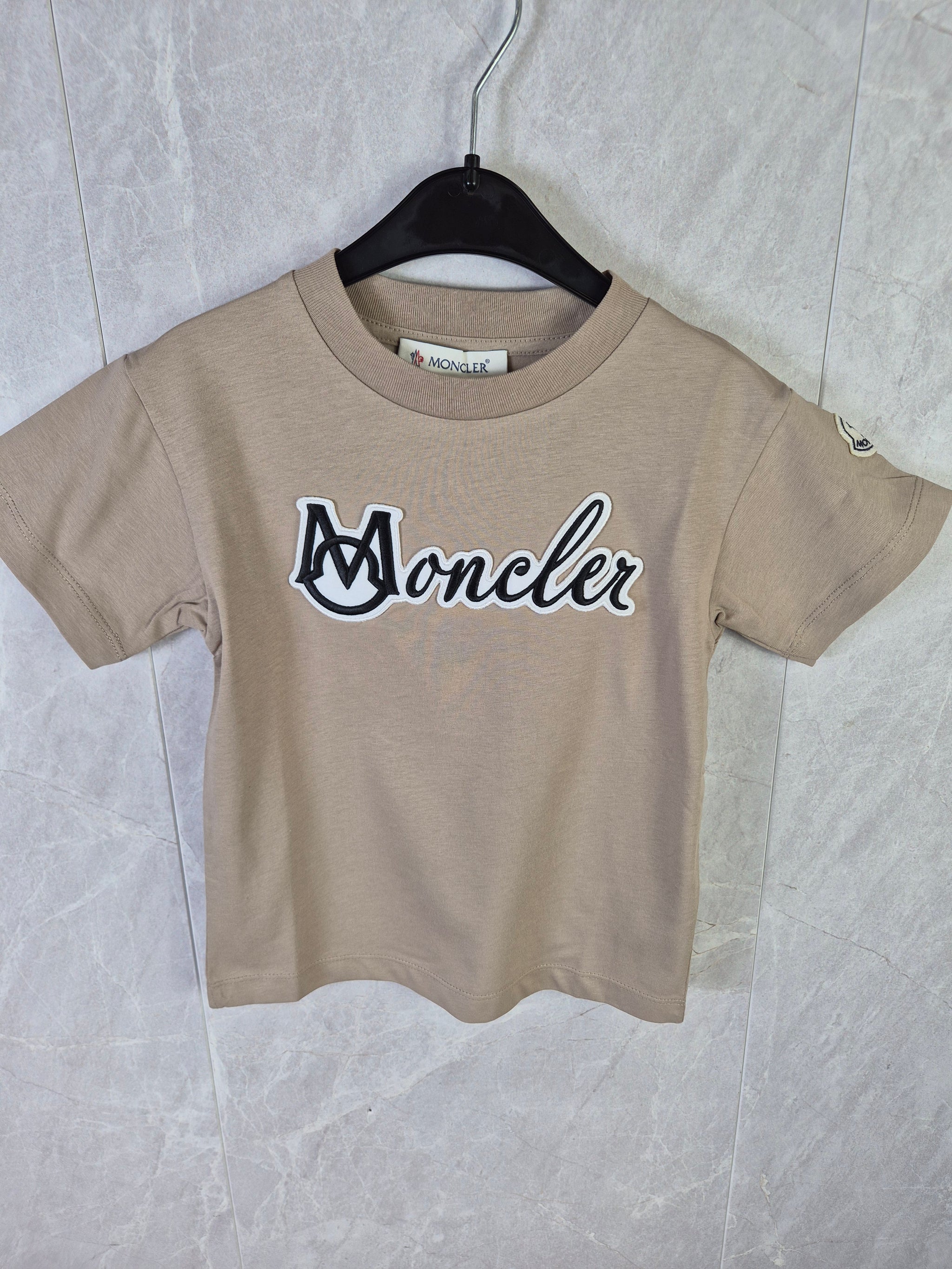 KIDS T-SHIRT MONCLER BEIGE BORDUUR
