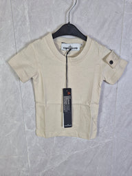 KIDS T-SHIRT STONE ISLAND BEIGE BADGE
