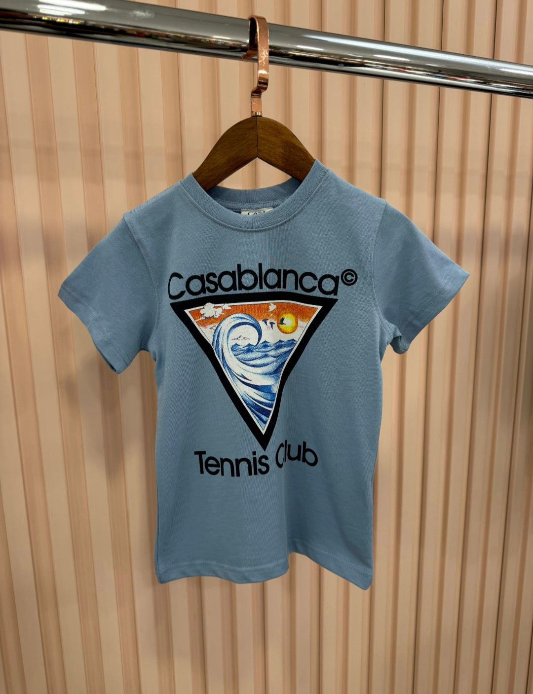KIDS T-SHIRT CASABLANCA GOLF BLAUW
