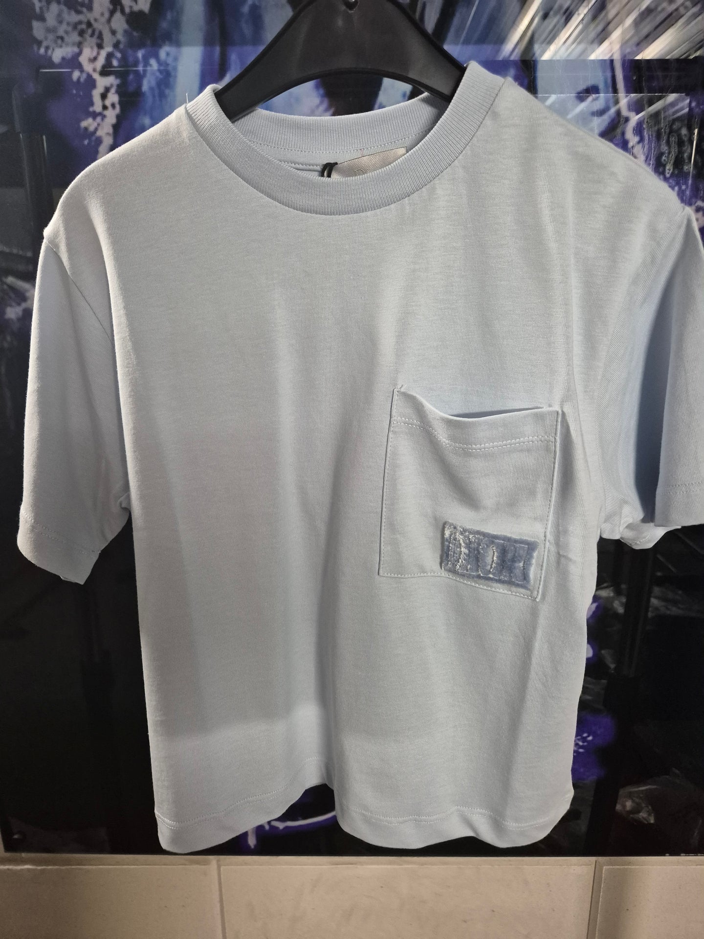KIDS T-SHIRT DIOR-Zakje Lich Blauw