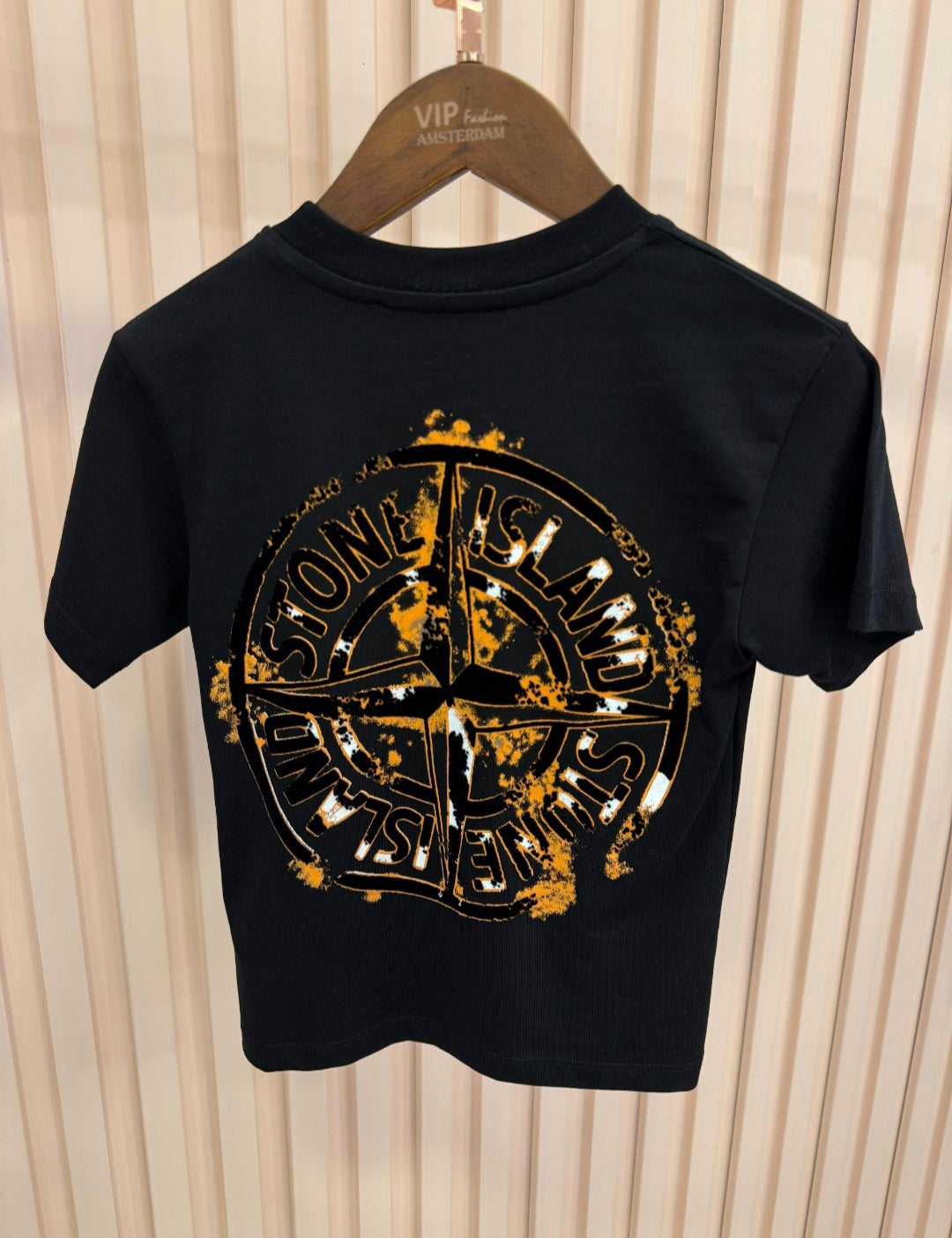 KIDS T-SHIRT STONE ISLAND PALM ZWART