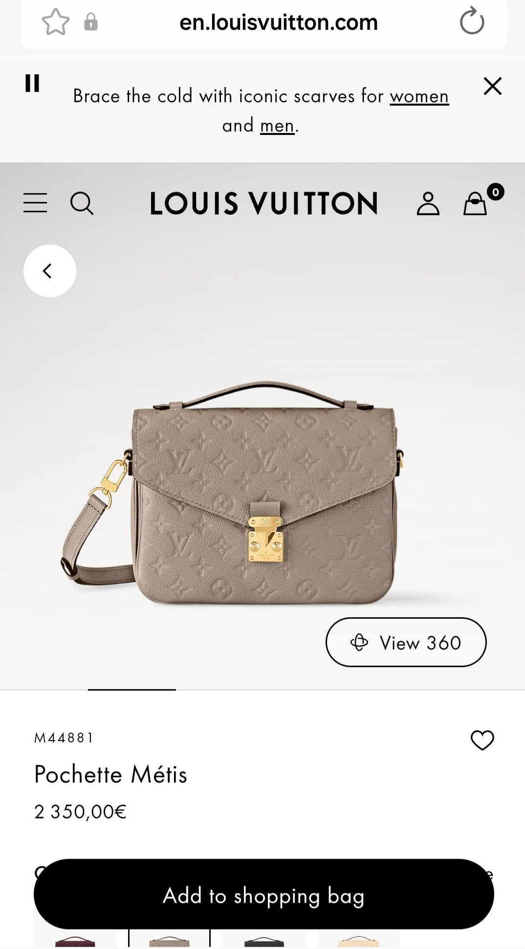 DAMES TASSEN Louis Vuitton Pochette Métis in Monogram Empreinte-leer.